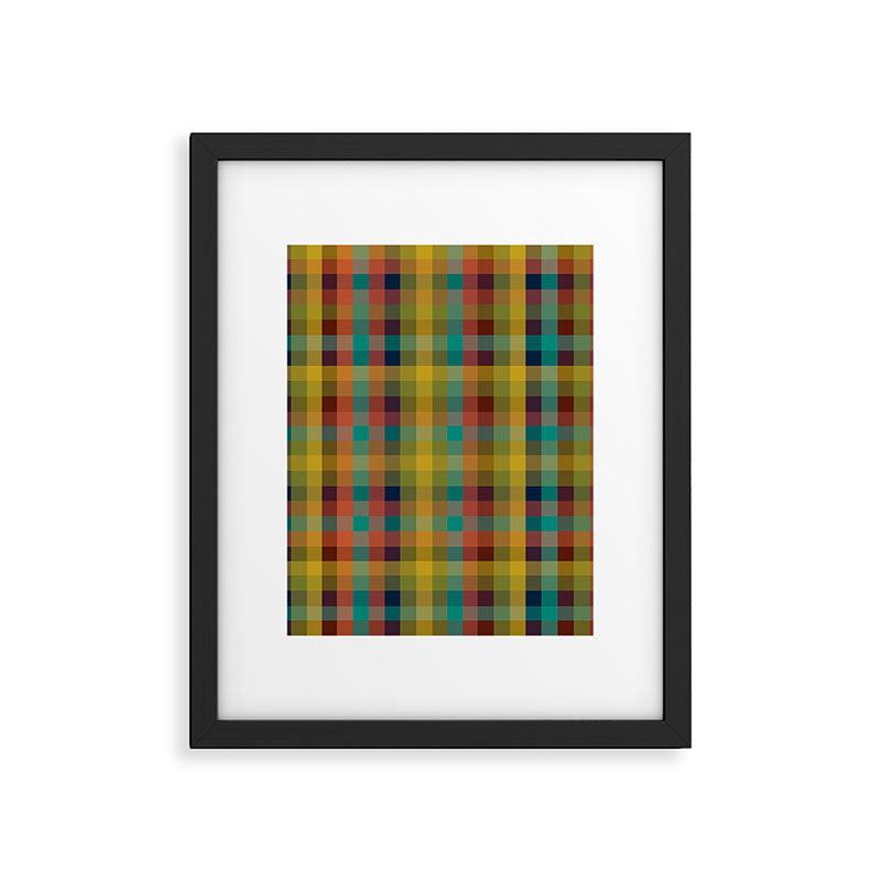 Mid Mod Retro Check Pattern Framed Art Print Gallery Image 6