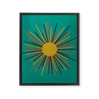 Mid Mod Sun II on Turquoise Teal Framed Canvas Print Gallery Image 8