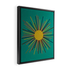 Mid Mod Sun II on Turquoise Teal Framed Canvas Print Gallery Image 2