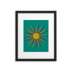 Mid Mod Sun II on Turquoise Teal Framed Art Print Gallery Image 6