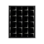 Midcentury Flux Minimalist Pattern in Black and Almond Cream Framed Canvas Print Gallery Image 8
