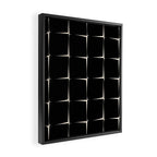 Midcentury Flux Minimalist Pattern in Black and Almond Cream Framed Canvas Print Gallery Image 2