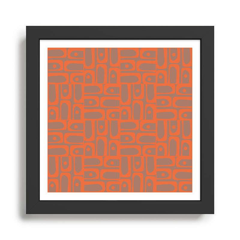 Midcentury Mid Mod Piquet Inspired by PANTONE 17 1230 Color of the Year Mocha Mousse Framed Art Print Gallery Image 1