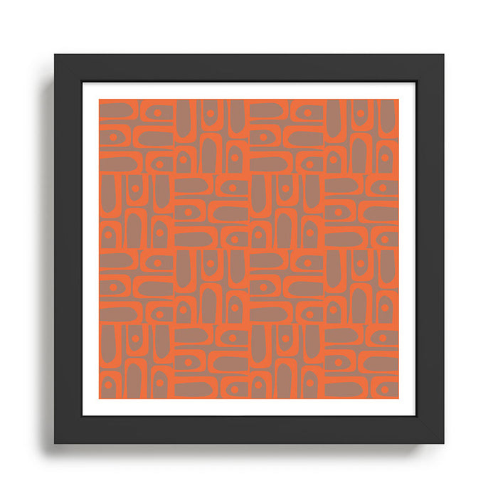Midcentury Mid Mod Piquet Inspired by PANTONE 17 1230 Color of the Year Mocha Mousse Framed Art Print Gallery Image 1