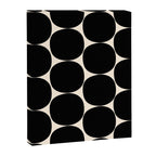Mid-Century Mod Minimalist Dot Pattern in Black and Almond Cream Canvas Print Gallery Image 6