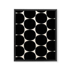 Mid-Century Mod Minimalist Dot Pattern in Black and Almond Cream Framed Canvas Print Gallery Image 6
