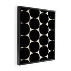 Mid-Century Mod Minimalist Dot Pattern in Black and Almond Cream Framed Canvas Print Gallery Image 2