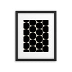 Mid-Century Mod Minimalist Dot Pattern in Black and Almond Cream Framed Art Print Gallery Image 4