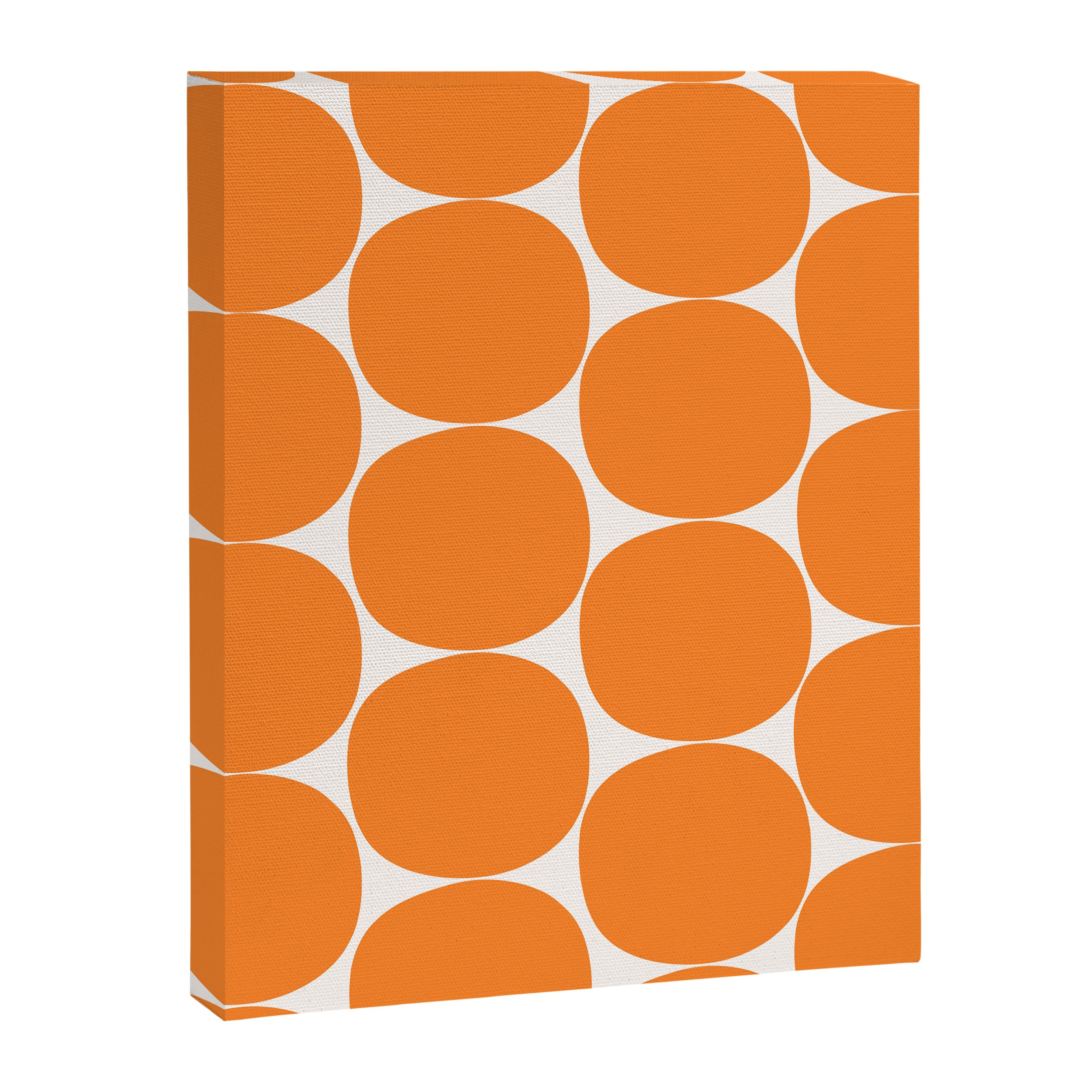 Mid-Century Mod Minimalist Dot Pattern in Orange Canvas Print Gallery Image 6