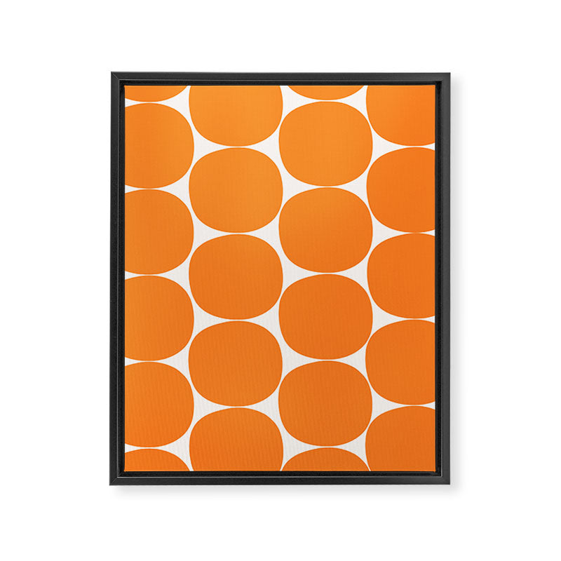 Mid-Century Mod Minimalist Dot Pattern in Orange Framed Canvas Print Gallery Image 6