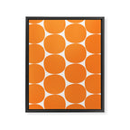 Mid-Century Mod Minimalist Dot Pattern in Orange Framed Canvas Print Gallery Image 6