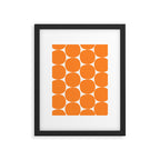 Mid-Century Mod Minimalist Dot Pattern in Orange Framed Art Print Gallery Image 5