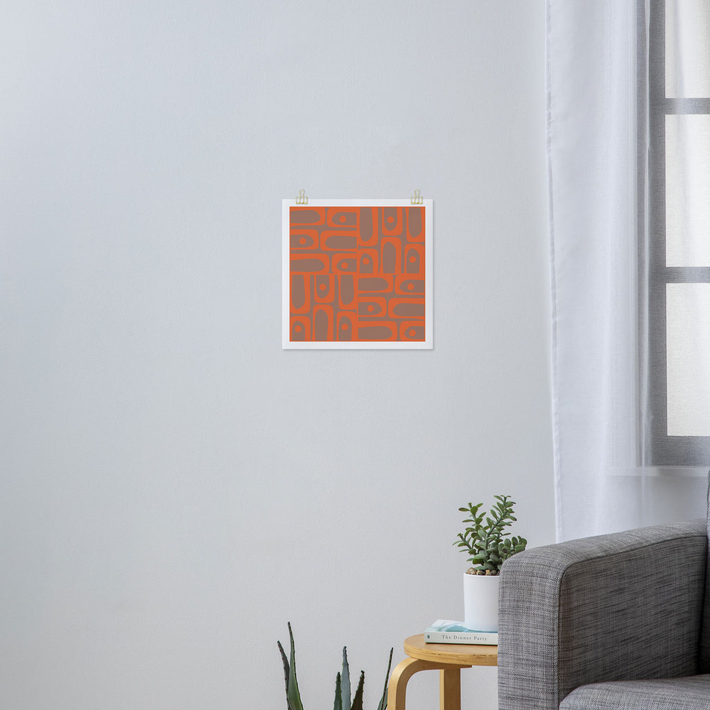 Midcentury Mod Piquet 9 Inspired by PANTONE 17 1230 Color of the Year Mocha Mousse Art Print Gallery Image 3