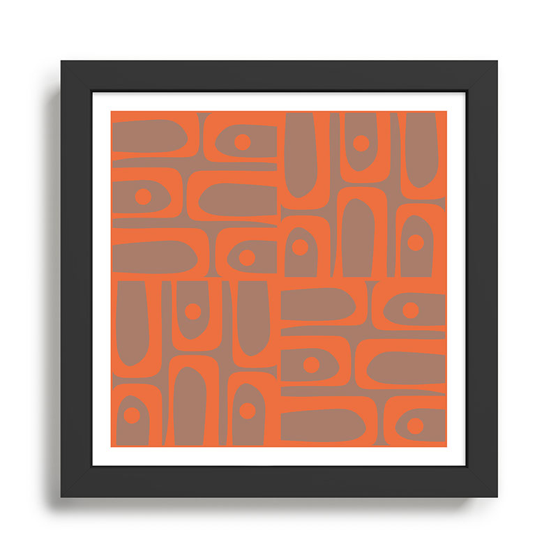 Midcentury Mod Piquet 9 Inspired by PANTONE 17 1230 Color of the Year Mocha Mousse Framed Art Print Gallery Image 1