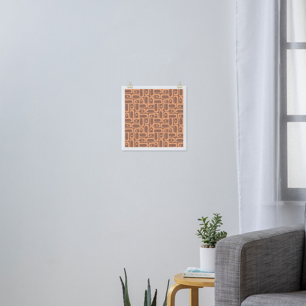 Midcentury Mod Piquet Inspired by PANTONE 17 1230 Color of the Year Mocha Mousse Art Print Gallery Image 3