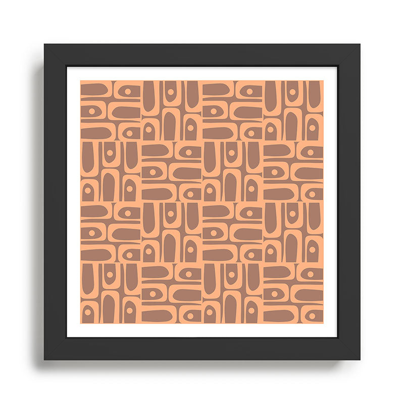 Midcentury Mod Piquet Inspired by PANTONE 17 1230 Color of the Year Mocha Mousse Framed Art Print Gallery Image 1