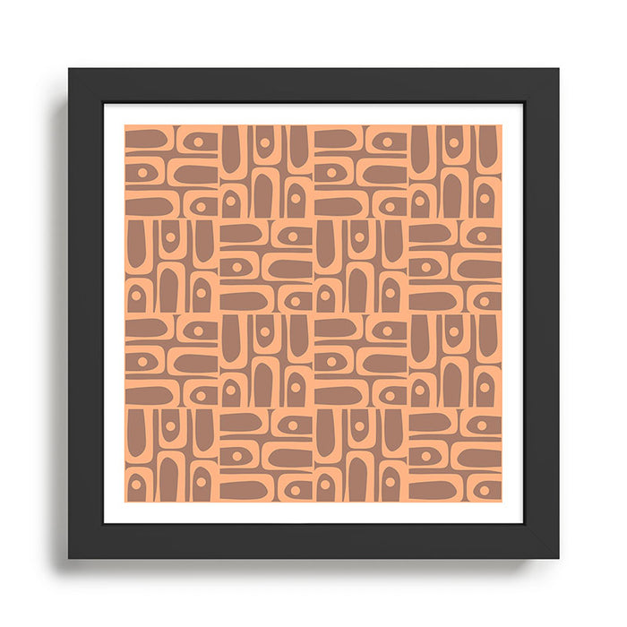 Midcentury Mod Piquet Inspired by PANTONE 17 1230 Color of the Year Mocha Mousse Framed Art Print Gallery Image 1