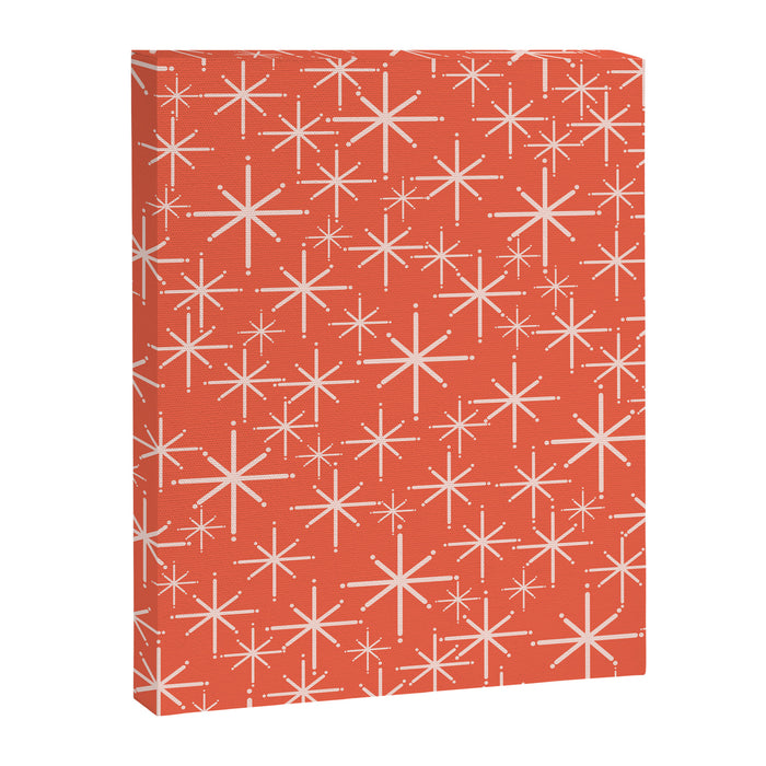 Midcentury Mod Retro Starbursts in Blush and Coral Orange  Canvas Print Gallery Image 1