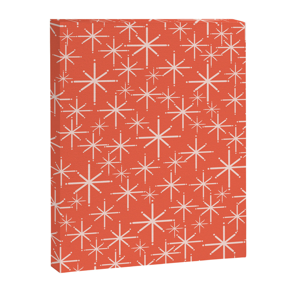 Midcentury Mod Retro Starbursts in Blush and Coral Orange  Canvas Print Gallery Image 8