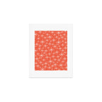 Midcentury Mod Retro Starbursts in Blush and Coral Orange  Art Print Gallery Image 1