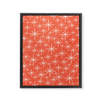 Midcentury Mod Retro Starbursts in Blush and Coral Orange  Framed Canvas Print Gallery Image 8