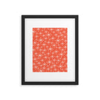 Midcentury Mod Retro Starbursts in Blush and Coral Orange  Framed Art Print Gallery Image 6