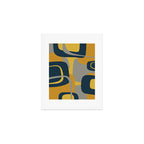 Midcentury Modern Abstract 2 in Mustard, Navy Blue, and Gray Art Print Gallery Image 1