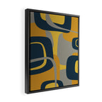 Midcentury Modern Abstract 2 in Mustard, Navy Blue, and Gray Framed Canvas Print Gallery Image 2