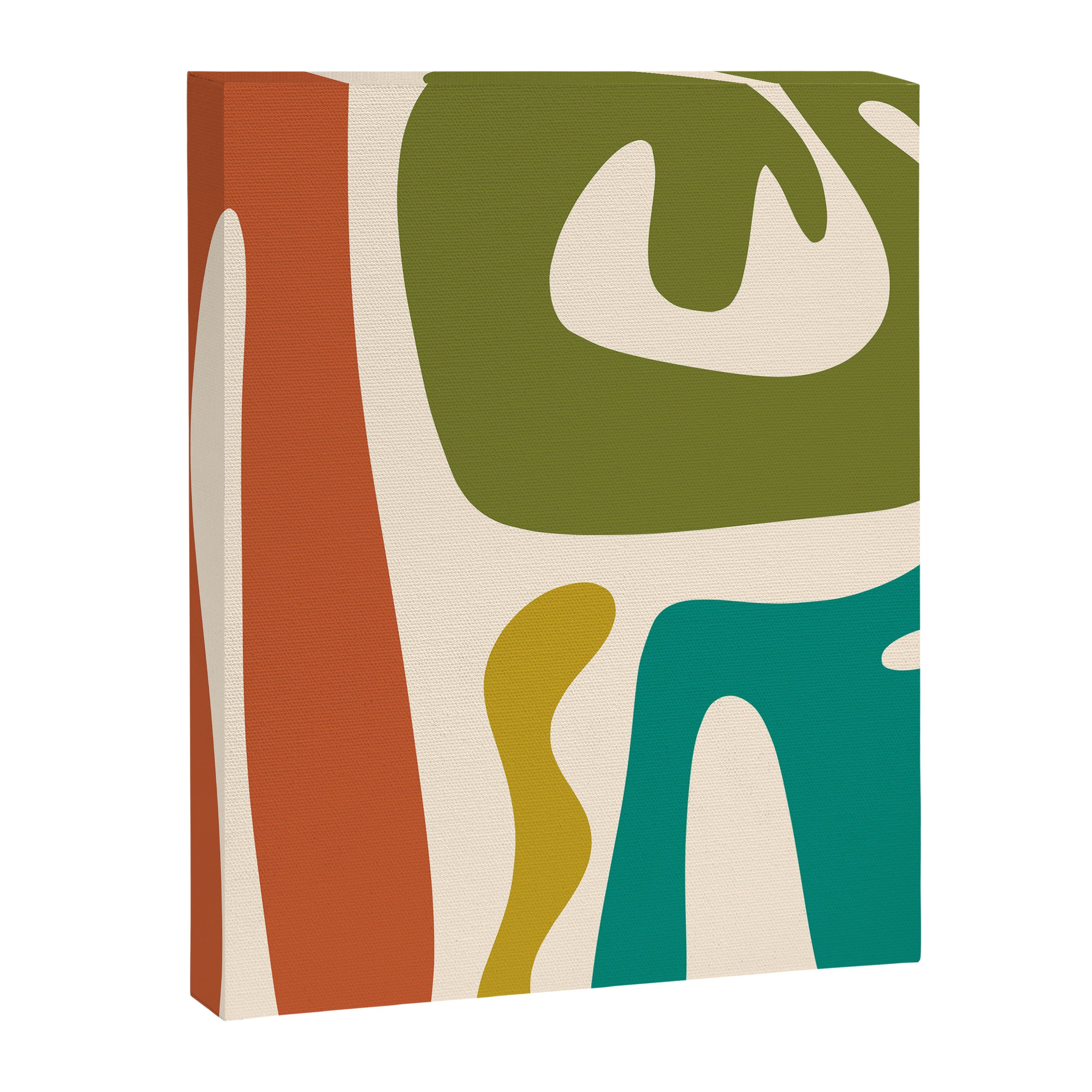 Midcentury Modern Abstract Kwaito Pattern in Mid Century Colors on Cream Canvas Print Gallery Image 8