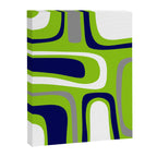 Midcentury Modern Abstract Lime Green Palm Springs Pattern with Navy Blue, Gray, and White Canvas Print Gallery Image 8