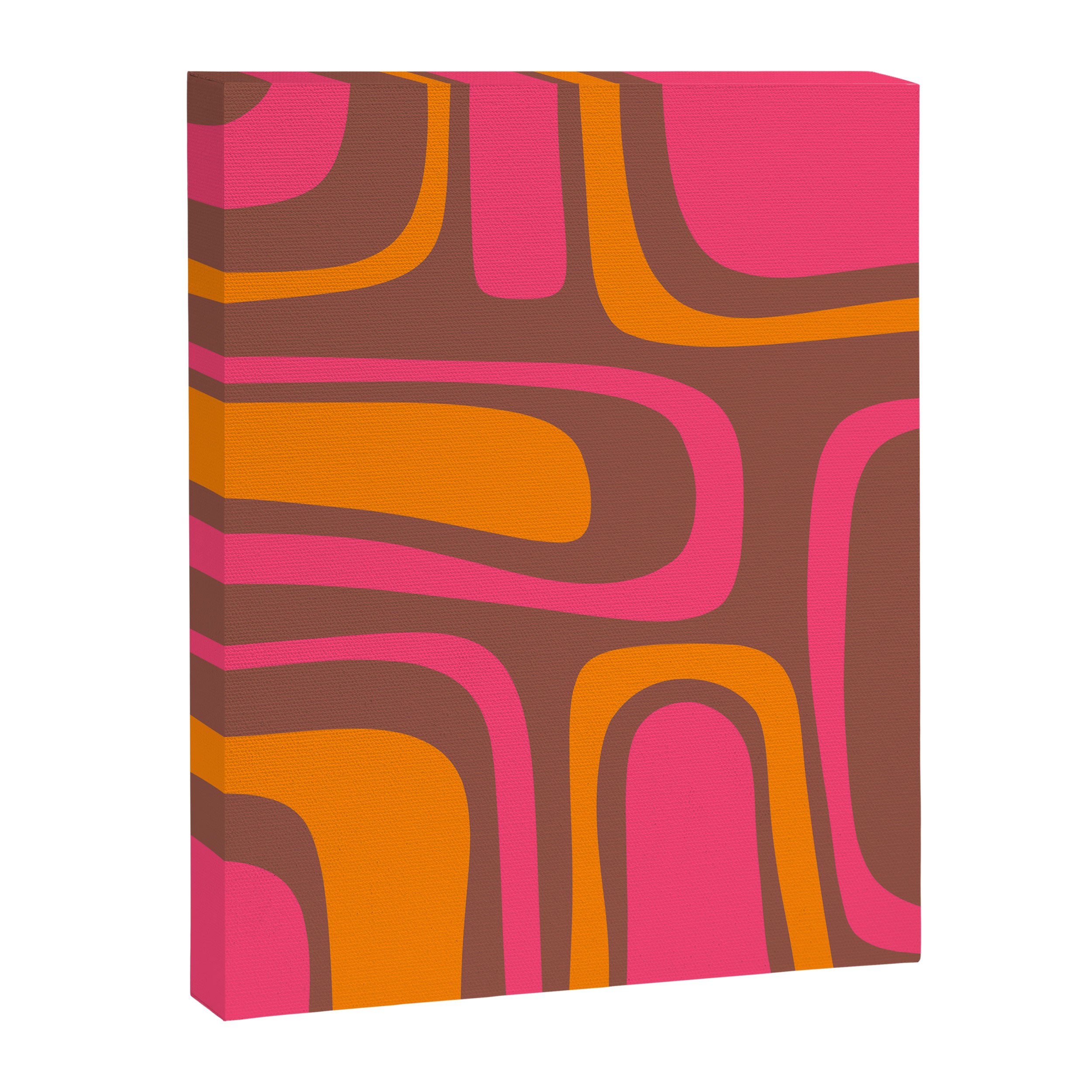 Mid-Century Modern Abstract Palm Springs Eclectic Pattern in Pink Brown Orange Canvas Print Gallery Image 8