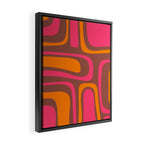 Mid-Century Modern Abstract Palm Springs Eclectic Pattern in Pink Brown Orange Framed Canvas Print Gallery Image 2