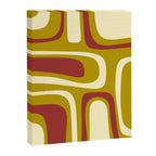 Mid-Century Modern Abstract Palm Springs Pattern in Chartreuse Maroon Cream Canvas Print Gallery Image 8