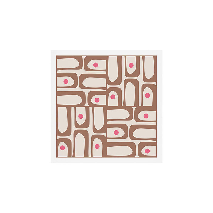 Midcentury Modern Abstract Piquet Pattern Inspired by PANTONE 17 1230 Color of the Year Mocha Mousse Art Print Gallery Image 1