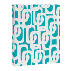 Mid-century Modern Abstract Turquoise and White Loop Pattern Canvas Print Gallery Image 8