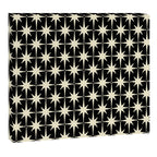 Midcentury Modern Atomic Age Starburst Pattern in Retro Cream and Black Canvas Print Gallery Image 6