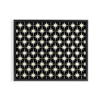 Midcentury Modern Atomic Age Starburst Pattern in Retro Cream and Black Framed Canvas Print Gallery Image 6