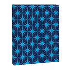 Midcentury Modern Atomic Age Starburst Pattern in Double Blue Canvas Print Gallery Image 6