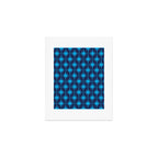 Midcentury Modern Atomic Age Starburst Pattern in Double Blue Art Print Gallery Image 1