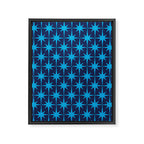 Midcentury Modern Atomic Age Starburst Pattern in Double Blue Framed Canvas Print Gallery Image 6