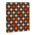 Midcentury Modern Atomic Age Starburst Pattern in Retro 70s Brown Orange Beige Canvas Print Gallery Image 6