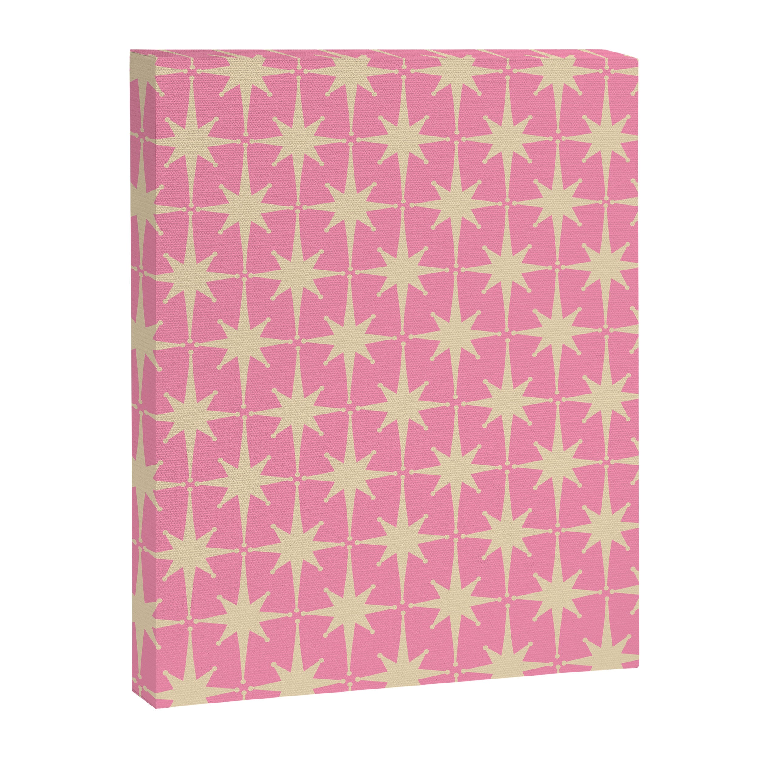 Midcentury Modern Atomic Age Starburst Star Pattern in Pink and Cream Canvas Print Gallery Image 6