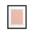  Midcentury Modern Atomic Age Starburst Star Pattern Pink and Cream Framed Art Print Gallery Image 5