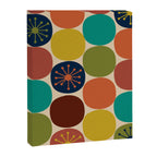 Midcentury Modern Atomic Dot Semi Pattern in Mustard, Olive, Orange, Turquoise, Blue, and Beige Canvas Print Gallery Image 6