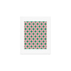 Midcentury Modern Atomic Age Starburst Pattern in Christmas Green and Pink Art Print Gallery Image 1