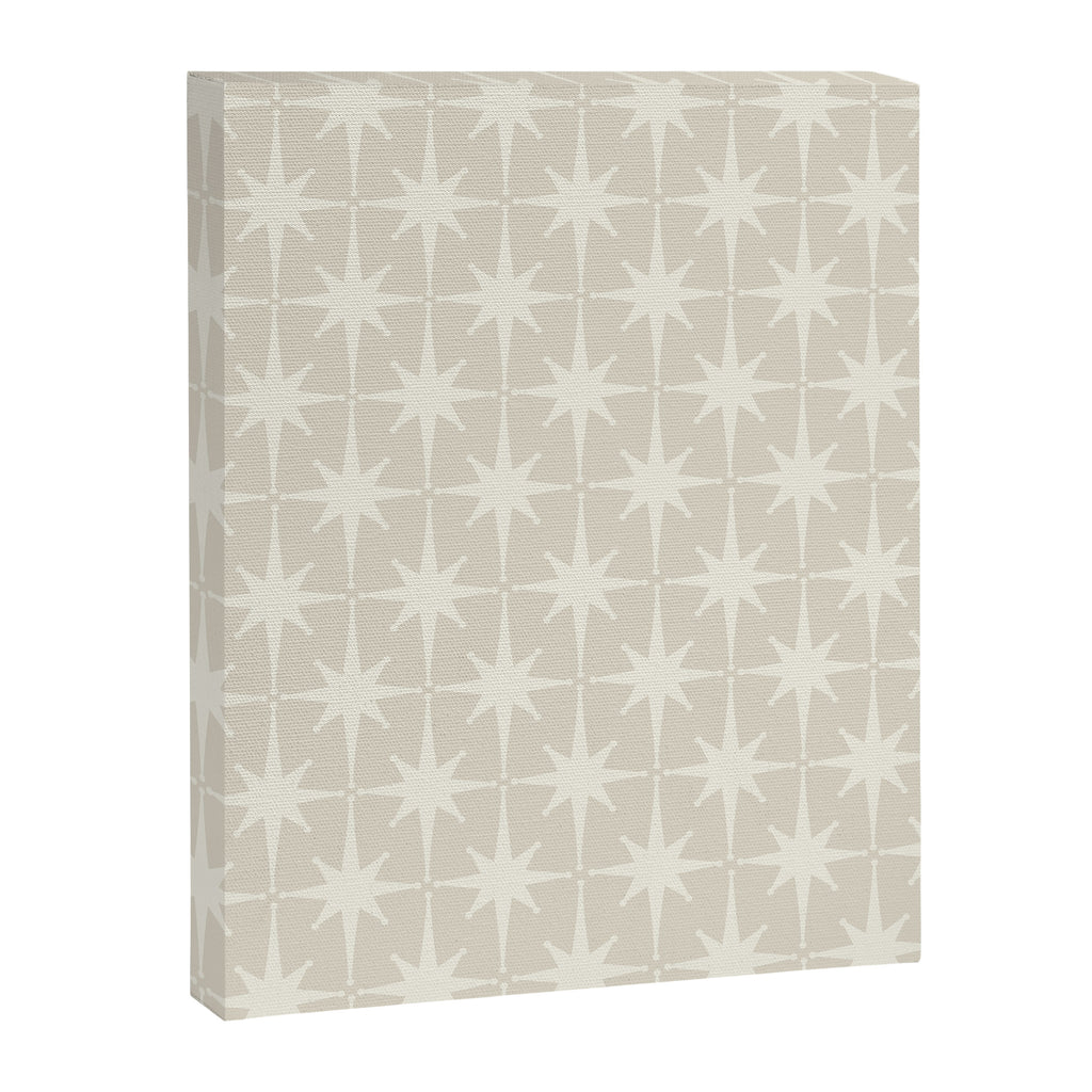 Midcentury Modern Atomic Starburst Pattern Beige Cream  Canvas Print Gallery Image 6