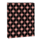 Midcentury Modern Atomic Starburst Pattern in Black and 50s Bathroom Pink Canvas Print Gallery Image 6
