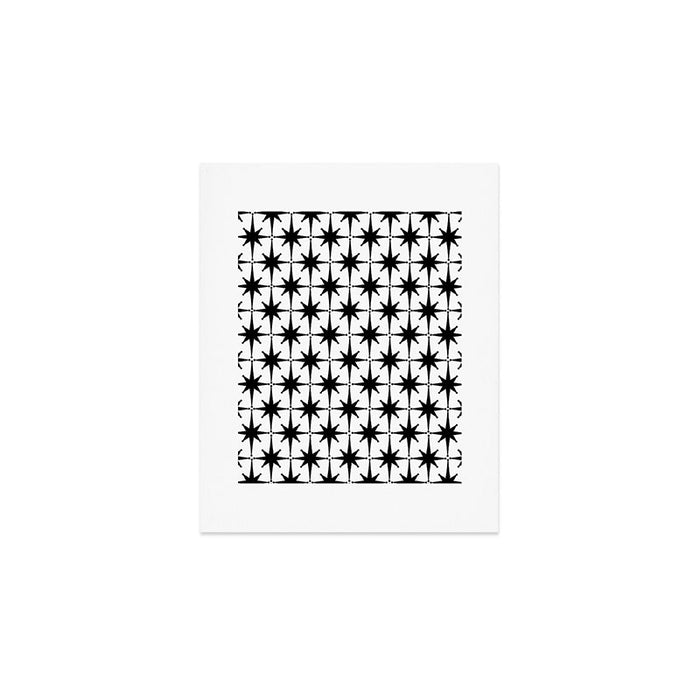 Midcentury Modern Atomic Starburst Pattern in Black and White Art Print Gallery Image 1