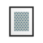 Midcentury Modern Atomic Starburst Pattern in Blue Greige Framed Art Print Gallery Image 5