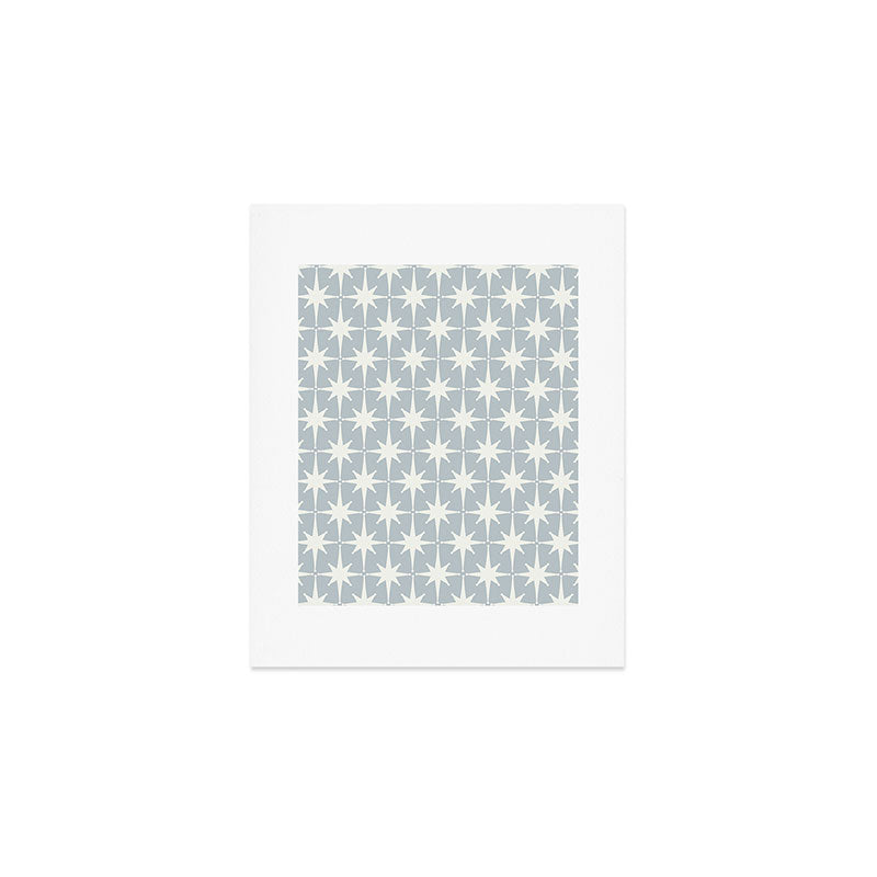 Midcentury Modern Atomic Starburst Pattern in Gray Art Print Gallery Image 1